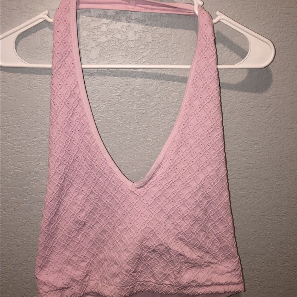 Out From Under Seamless Eyelet Halter Top